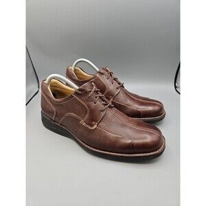 Johnson & Murphy Brown Leather Shuler Bicycle Comfort Shoes sz 9 M OXFORD